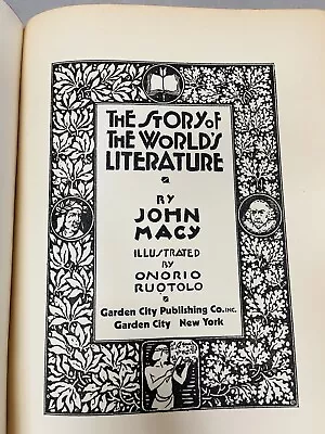 The Story Of The World's Literature By John Macy 1925 Hardcover Revised 1932 • $12.95