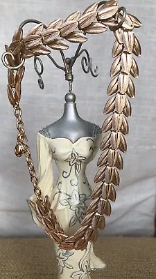 £18.99 • Buy Vintage Trifari Rose Gold Tone Statement Choker/necklace Leaf /feather Unsigned
