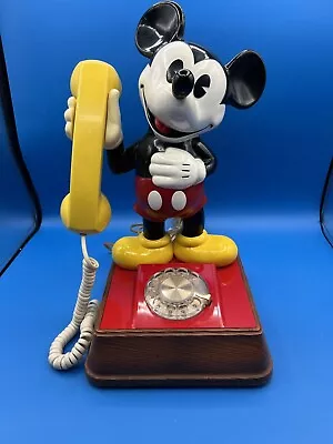 VTG The Mickey Mouse Phone Landline Rotary Telephone 1976 Disney Tested Works • $74.99