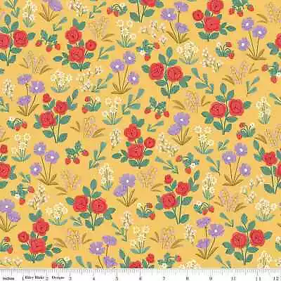1/4 Yard 9x42 Riley Blake  Sweet Picnic   Flower Meadow Daffodil Quilting Cotton • $3.35