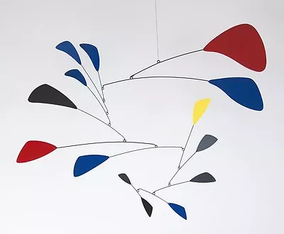 Large Multi-color Mobile Midcentury Modern Sculpture Art Hanging Metal Sculpture • $799