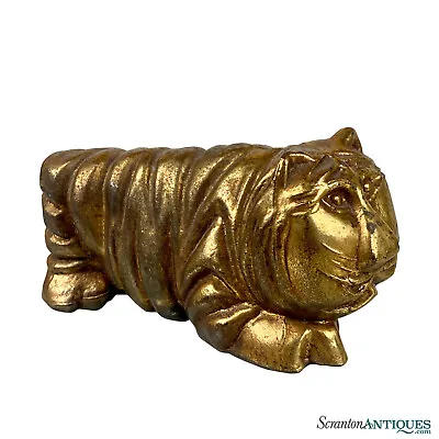 Mid-Century Abstract Brass Tiger Figural Sculpture • $135