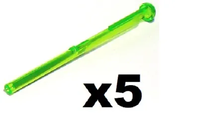 Lego 5 New Trans-Bright Green Projectile Arrow Spring Shooter Dart Bar 8L D750 • $2.80