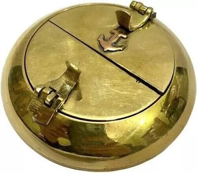 Vintage Brass Ashtray Cigar Cigarette Tobacco Marine Handmade Art Anchor Gift • $15.58