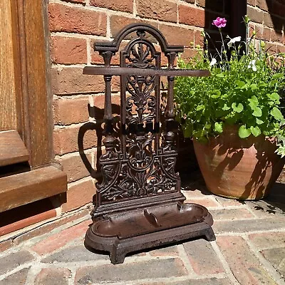 Cast Iron Ornate Umbrella Brolly And Walking Stick Stand • £32.99