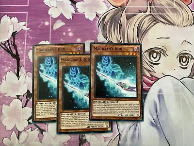 YUGIOH! 3X Magician's Rod 1st Edition Common LED6-EN008 LDS3 PLAY SET • $4.99