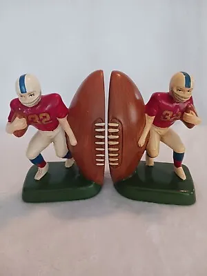 Vintage 1975 Ceramic Football Player Bookends. Sears Roebuck Co. • $30