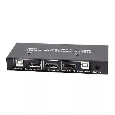 2 Port Displayport KVM Switch 4K USB DP KVM 2 In 1 Out For PC Share Monitor • $49.99