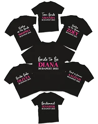 Personalised Budapest Hen Do Party Pack T-Shirt Your Name Party Night Gift Top • $14.92