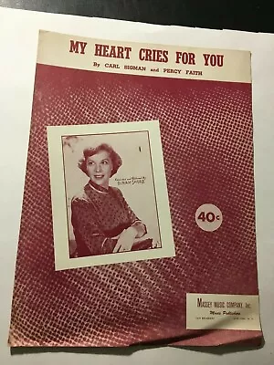 VINTAGE SHEET MUSIC My Heart Cries For You Dinah Shore  1950 • $9.63