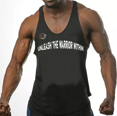 Mens Gym Tank Top Sport Vest Racer Y Back Bodybuilding Cotton Mens Singlet • $16.96