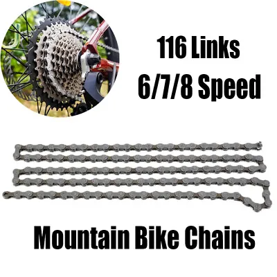 MTB Bike Chain 6/7/8-Speed 116 Links For Road Mountain Racing Cycling Bike • $8.36