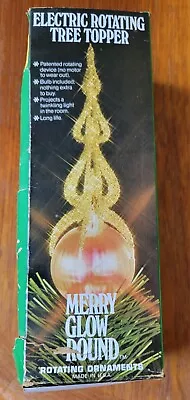 Vintage MERRY GLOW ROUND Electric Rotating Tree Topper • $125