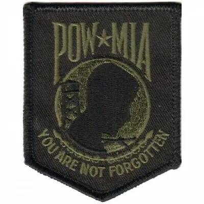 Pow/mia You Are Not Forgotten Olive On Black Veteran Military Embroidered Patch • $5.50