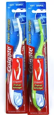 New Colgate Toothbrush 2 Pack Travel Voyage 90 Soft Folding  • $10.95