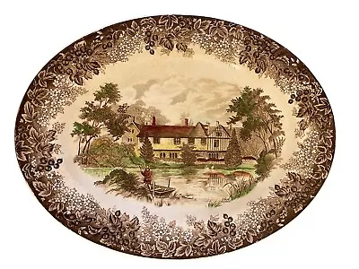 Vintage J & G MEAKIN Romantic England IGHTHAM MOTE Color Platter • $18.95