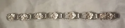Vintage ARK Made In Denmark Sterling Silver Floral Bracelet 7.5  • $64.95