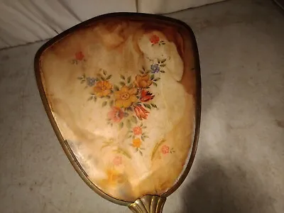 Vtg Vanity Hand Mirror Floral And Scroll Pattern • $20