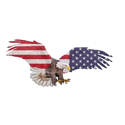 Bald Eagle USA American US Flag Sticker Car Truck Laptop Decal Bumper Cooler • $19.95