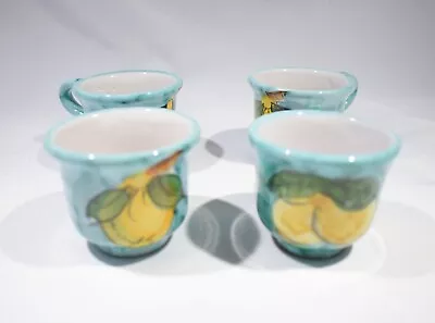 Vintage Quality Italian Ceramic Espresso Cups Set Of Four Hand Painted • $29.99