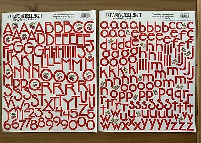 Vintage MARY ENGELBREIT Red Upper & Lower Case Alphabet Numbers Stickers • $19