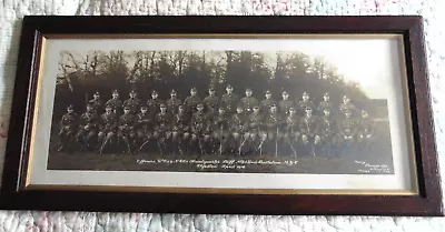 WWI FRAMED GROUP PHOTO - No.8 (RES) BATTALION MACHINE GUN CORPS CLIPSTON 1918 • £40