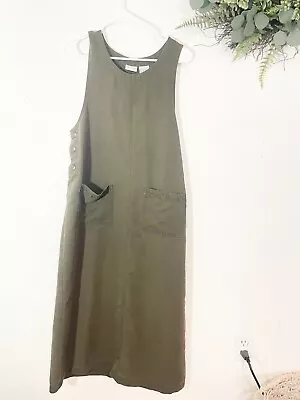 White Stag Vintage Green Sleeveless Jumper Dress Size Small Overall Style Y2k • $15.60