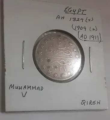 Qirsh 1327/2  Egypt Piastre Ottoman Mohamed V Coin644 • $5