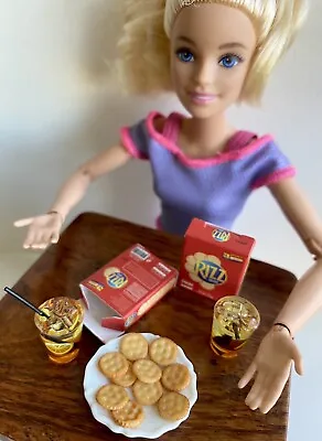 15 Pcs 1:6 Dollhouse Miniature Handmade Food Butter Cracker  Plates Teatime Set • $0.99