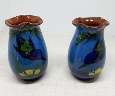 Longpark Torquay 4.5  Kingfisher Vases Matched Pair Vintage • £8.99