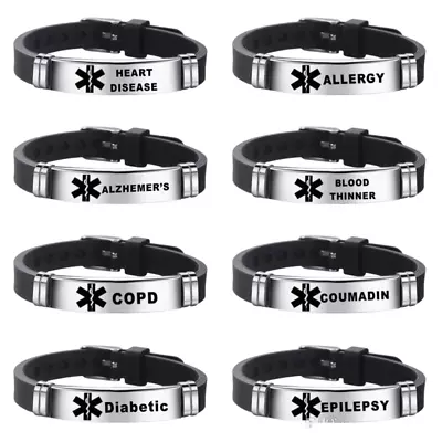 Medical Alert Adjustable Bracelet Stainless Steel Epilepsy Diabetes Pacemaker UK • £4.99