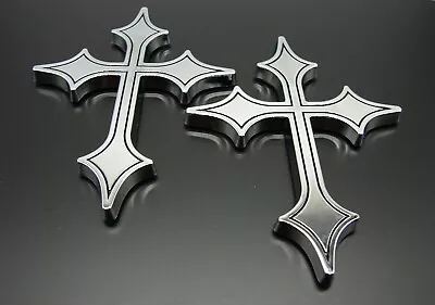 Christian Holy Cross 3d Car Emblem Set (2) Sticker Decal Logo Religous • $11.95