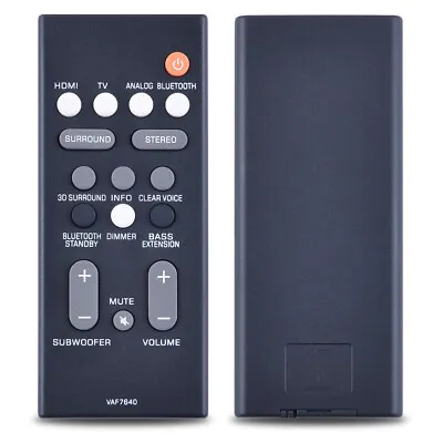 $17.59 • Buy New VAF7640 For Yamaha Soundbar Remote Control ATS-1080 ATS1080 YAS-108 YAS108