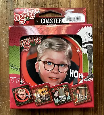 A Christmas Story Movie NIB Set Of 4 Unique Assorted Beverage Coasters 4in • $6.55