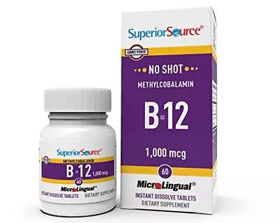 	Superior Source No Shot Vitamin B12 Methylcobalamin Quick Dissolve Sublingual	 • $15.82