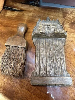 Vintage Orna Walnut Wood Brush Handle And Hanger Cabin Theme USA • $14.40