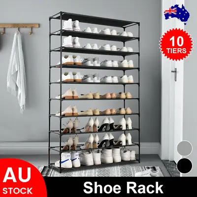 $23.59 • Buy NEW Shoe Rack 10 Tier Shelves Shoes Cabinet Storage 50 Pairs Steel Stand AU