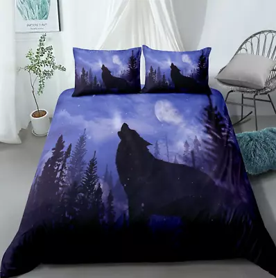 Wolf Moon Single/Double/Queen/King/Doona/Duvet/Quilt Cover Set Boys Gift Ideas • $76.48