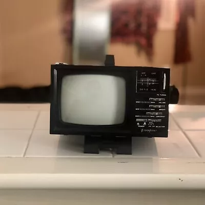 Antique Deluxe Portable Black & White TV 5” Television Broksonic Rare Retro • $40