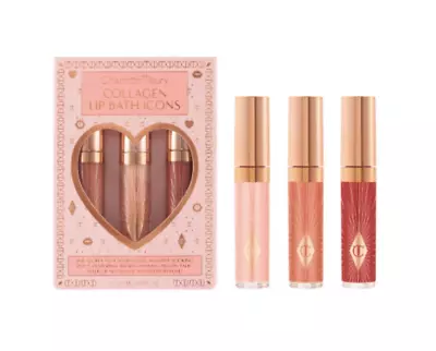 CHARLOTTE TILBURY Collagen Lip Bath Icons Lip Gloss Gift Set Ltd. Edition ~ BNIB • £24.99