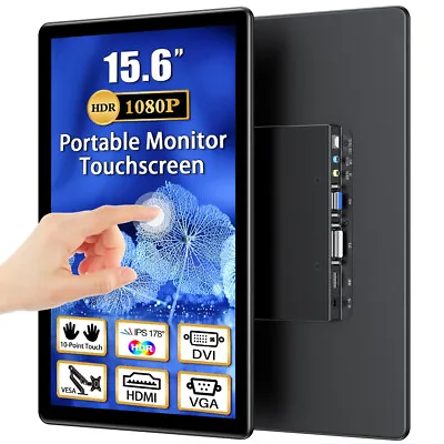 15.6  Touchscreen Monitor FHD Portable Monitor HDMI DVI VGA Touch Screen VESA • $299.99