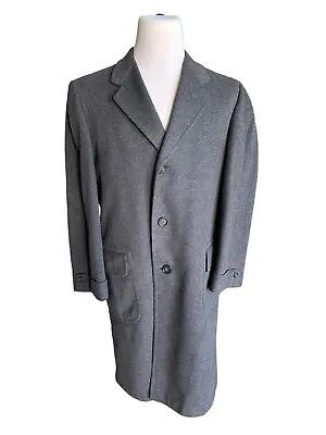 EMBASSY VICUNA Over Coat Charcoal Gray 46  Chest Wool Blend See Measurements • $340