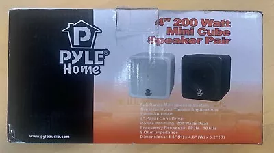 Pyle Audio PCB4BK Black 4  200 Watt Mini Cube Speaker Pair New Opened Box • $30