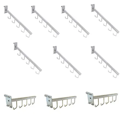 $89.99 • Buy 10Pc 17-1/2  Chrome Gridwall 5 Hook Waterfall Faceout Square Tube Fixture J Hook
