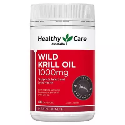 Healthy Care Wild Krill Oil 1000mg 60 Soft Capsules • $23.99