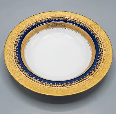 Faberge Imperial Heritage Cobalt Blue Gold Rimmed Soup Bowl 9 1/4  FREE USA SHIP • $200