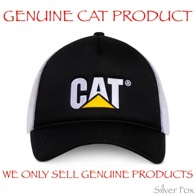 Cat Caterpillar Foundation Contrast Black Trucker Mesh Snapback Mens Cap Hat New • $29.95