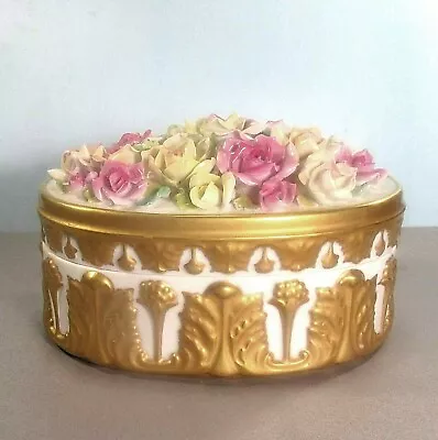 Vista Alegre (VA) Portugal Porcelain Bowl/box Roses On Cover 4.7 X7.1 X5  48A • $116.63