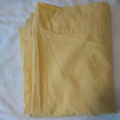 Vintage Queen Flat Sheet Yellow Cotton Poly USA 102x86  Bedding  • $18.99