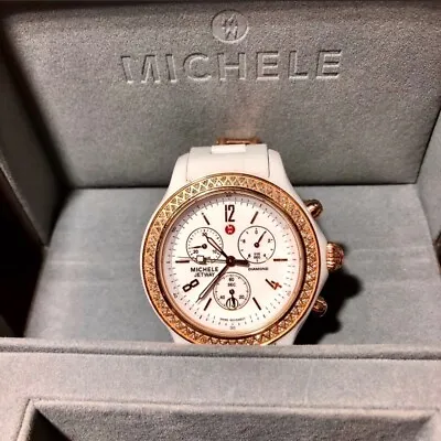 Michele Jetway Rose Gold W. Diamonds Timepiece • $700